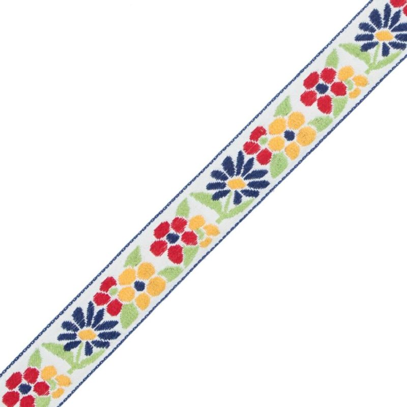 Jacquard | German Primary Color Floral Jacquard Ribbon – 0.75" Jacquard Jacquard