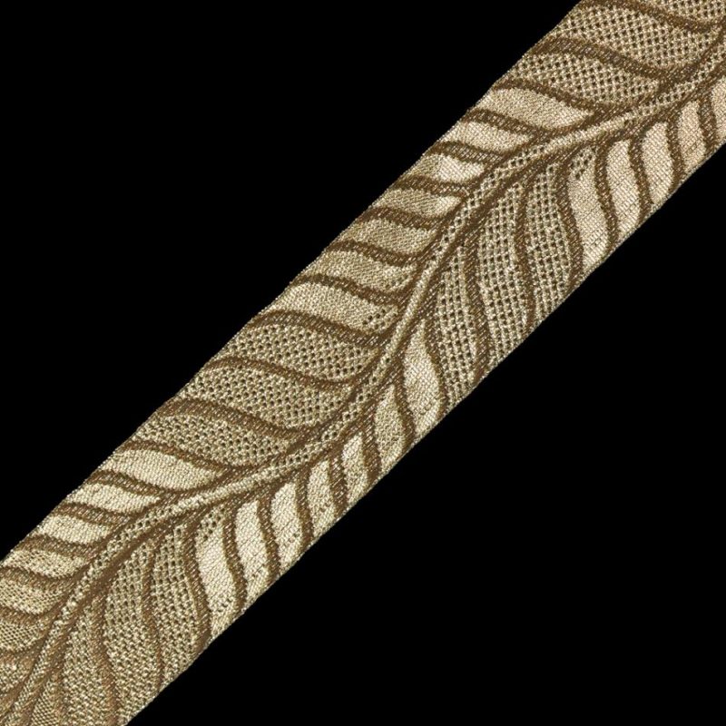 Jacquard | Gold Metallic Jacquard Ribbon – 1.5" Jacquard Gold