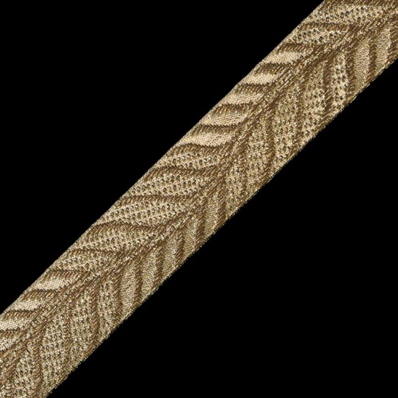 Jacquard | Gold Metallic Jacquard Ribbon – 1" Jacquard Gold