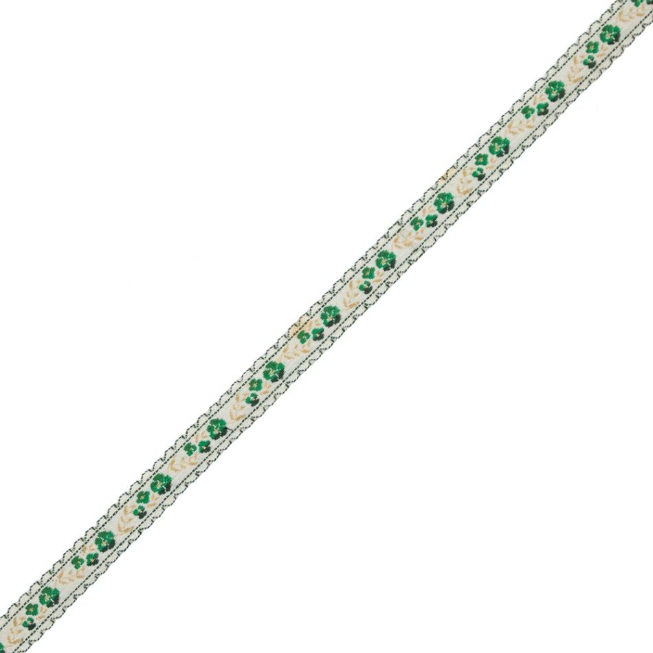 Jacquard | Green Floral German Jacquard Ribbon – 0.5" Jacquard Jacquard