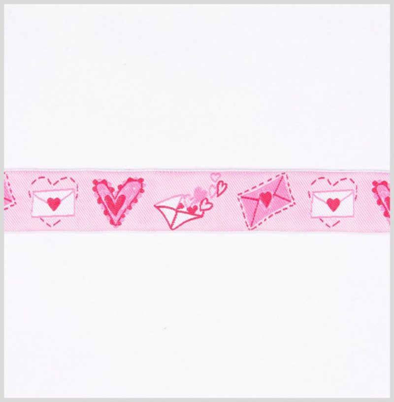 Jacquard | Lovey Dovey Pink French Jacquard Ribbon Jacquard Jacquard