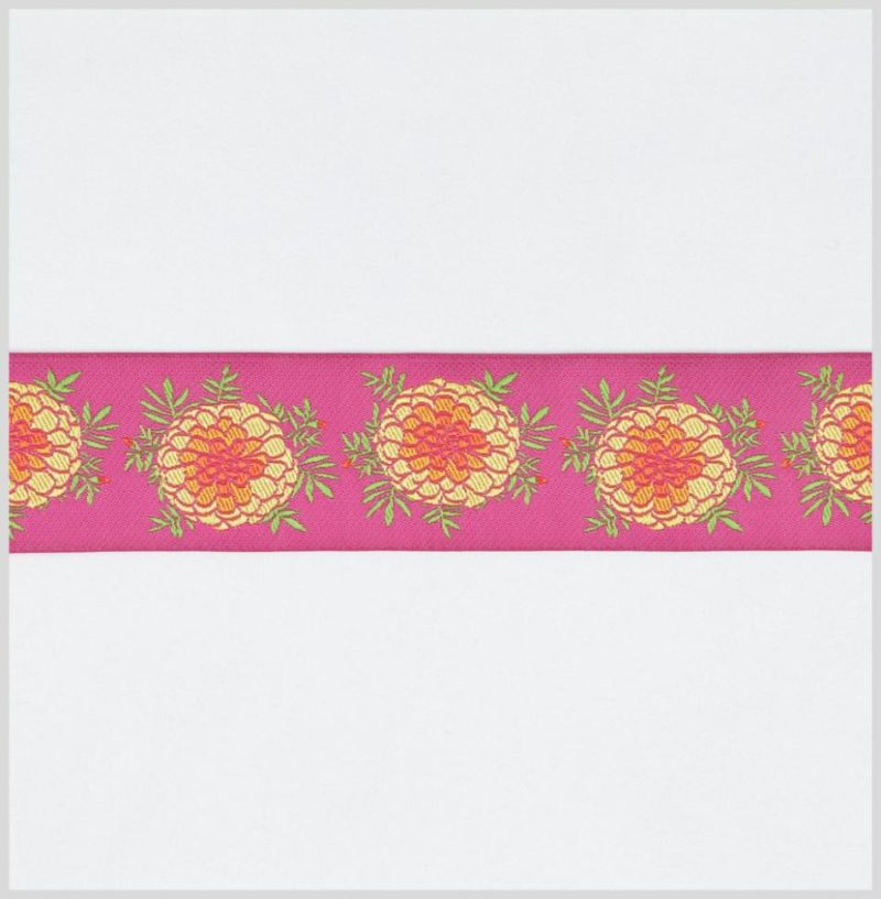 Jacquard | Marigold Pink French Jacquard Ribbon Jacquard Jacquard