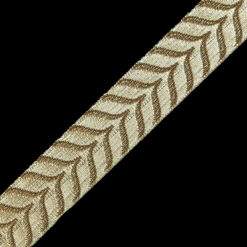 Jacquard | Metallic Gold Jacquard Ribbon – 1" Jacquard Gold