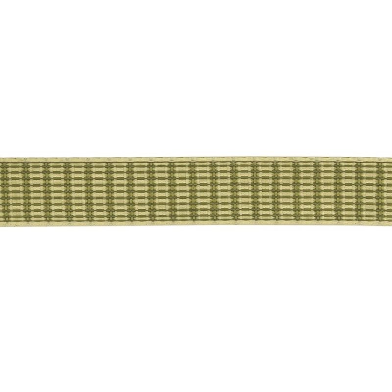 Jacquard | Moss Green And White Rectangles Jacquard Ribbon – 0.625" Jacquard Jacquard