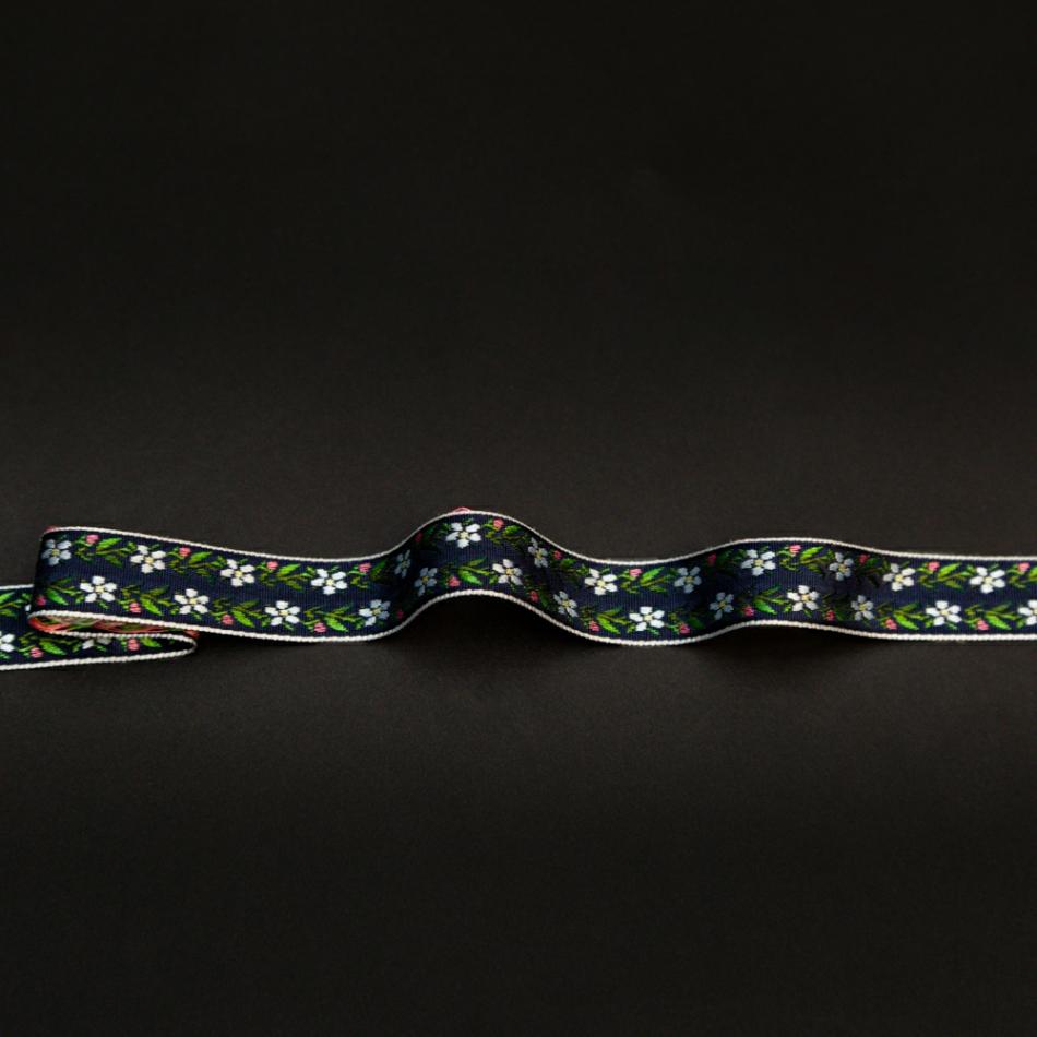 Jacquard | Navy Floral Jacquard Ribbon – 0.625" Jacquard Jacquard