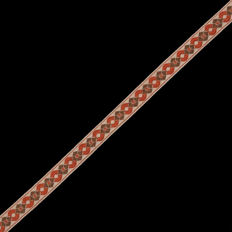 Jacquard | Orange And Brown German Jacquard Ribbon – 0.625" Jacquard Jacquard