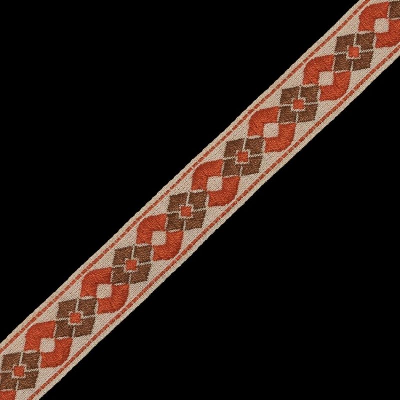 Jacquard | Orange And Brown German Jacquard Ribbon – 0.625" Jacquard Jacquard