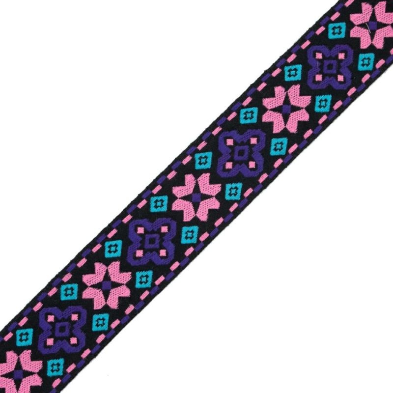 Jacquard | Pink And Purple Geometric Jacquard Ribbon – 2" Jacquard Jacquard