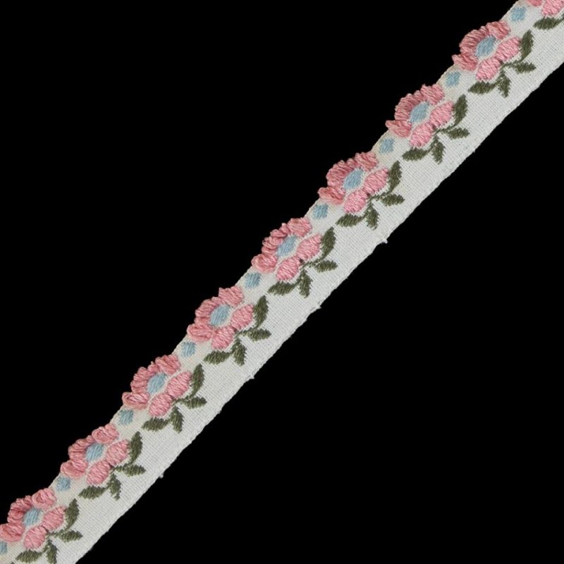 Jacquard | Pink Floral Cotton Jacquard Ribbon – 0.5" Jacquard Jacquard