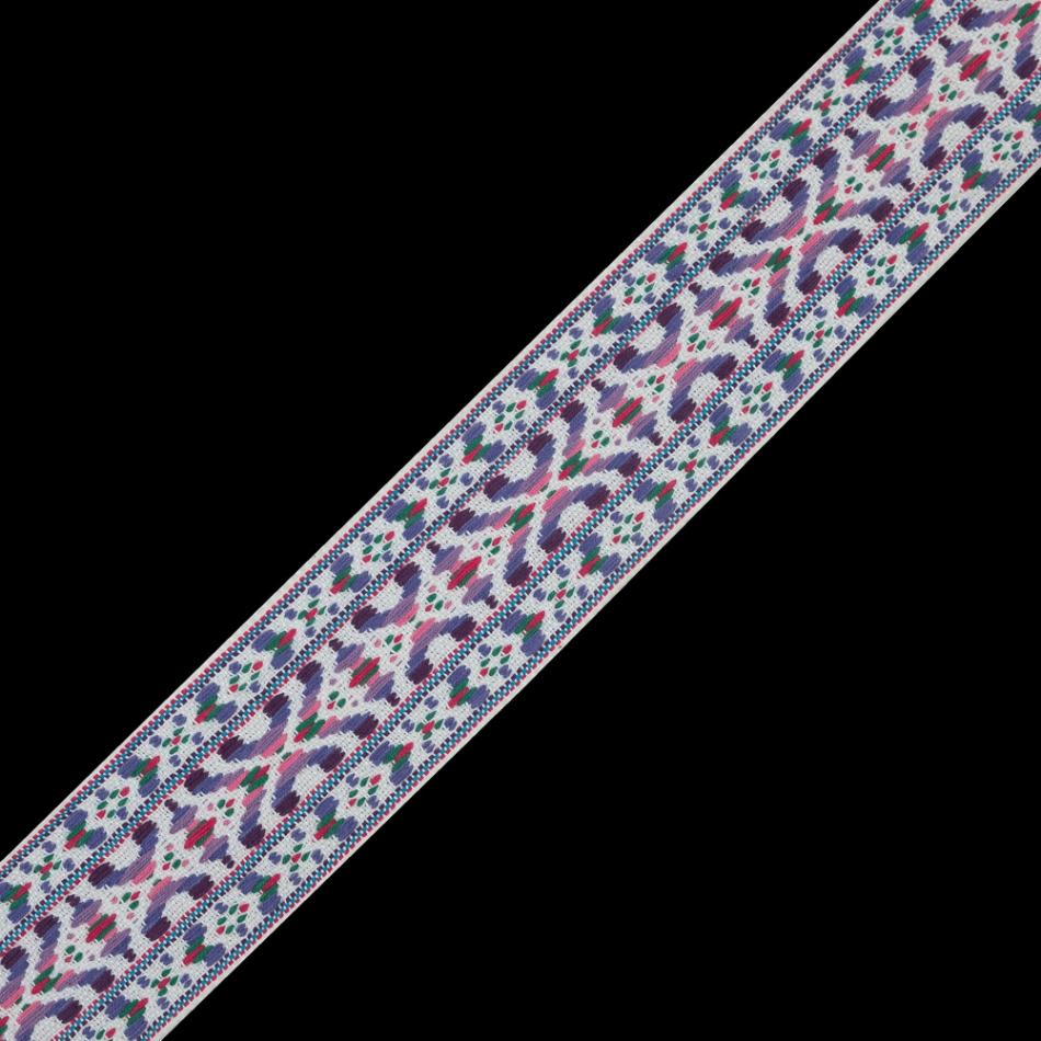 Jacquard | Purple And White Multicolor Jacquard Ribbon – 2" Jacquard Dusty Lavender