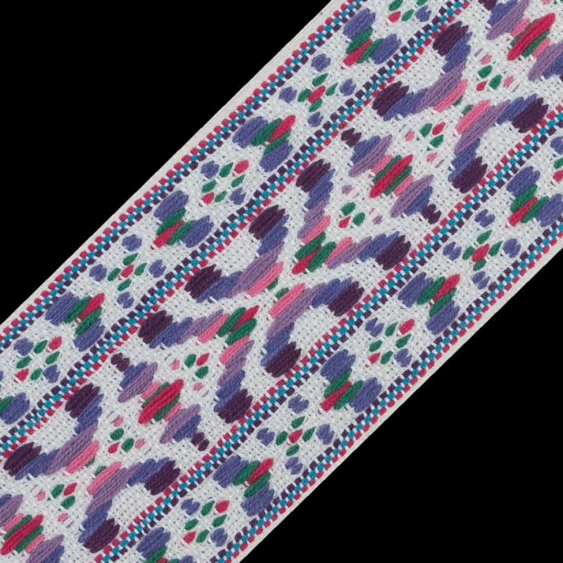 Jacquard | Purple And White Multicolor Jacquard Ribbon – 2" Jacquard Dusty Lavender