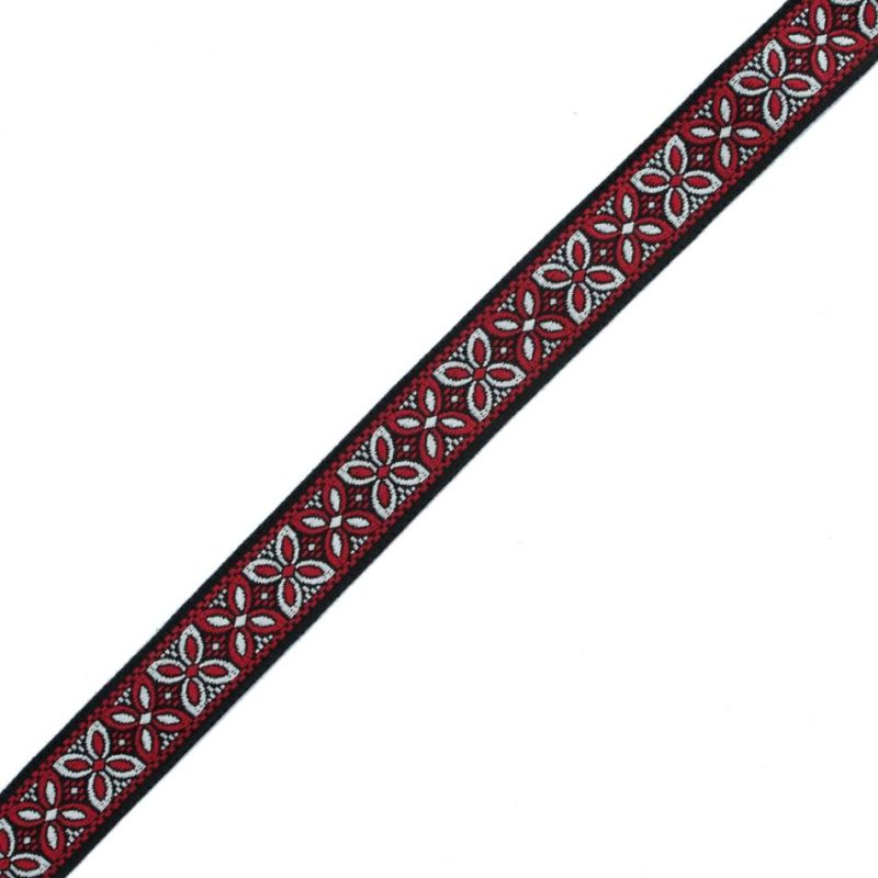 Jacquard | Red And Black German Jacquard Ribbon – 1.375" Jacquard Jacquard