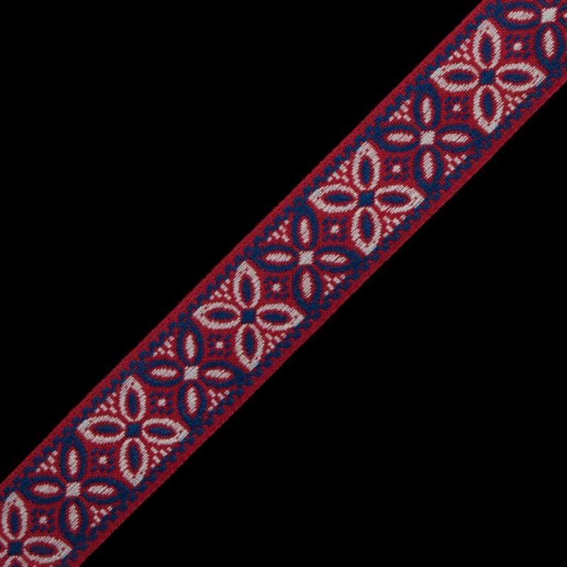 Jacquard | Red, White And Blue German Jacquard Ribbon – 1" Jacquard Jacquard