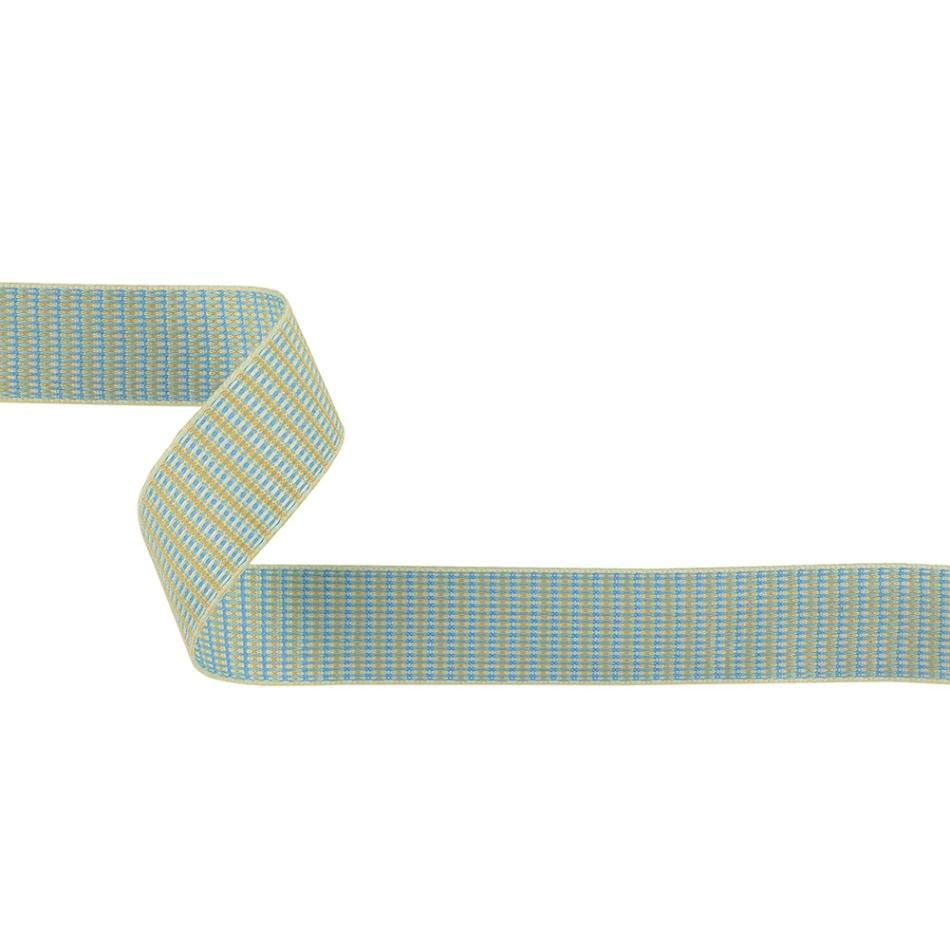 Jacquard | Turquoise And Tofu Rectangles Jacquard Ribbon – 1" Jacquard Jacquard