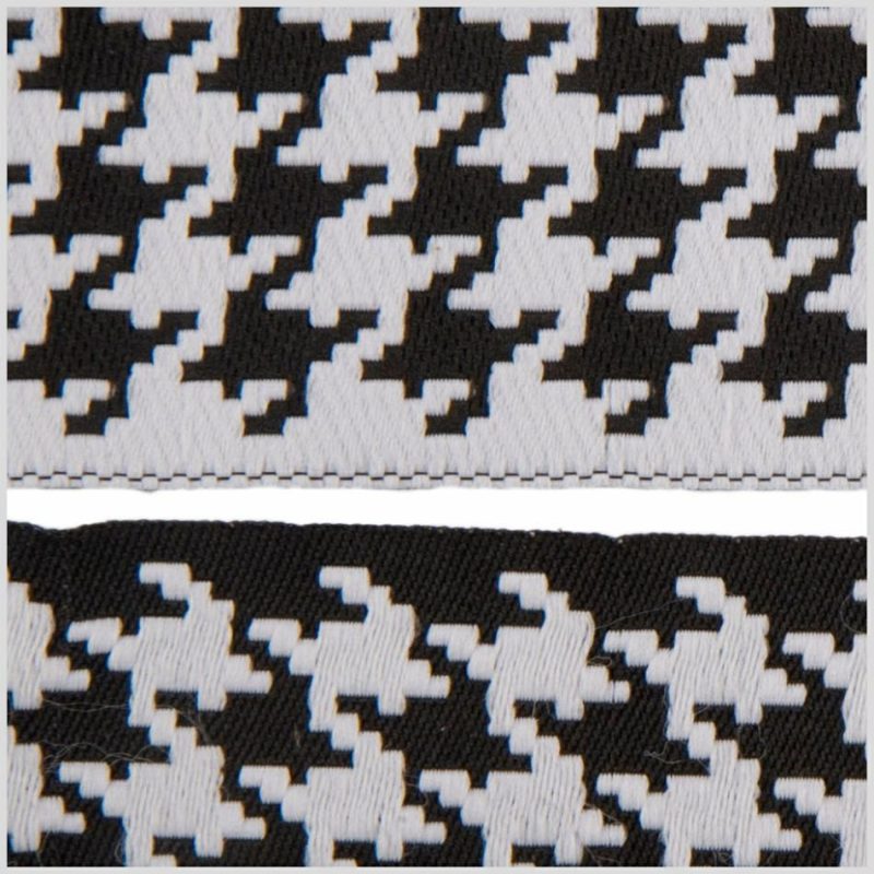 Jacquard | White/Black French Jacquard Ribbon Jacquard Jacquard