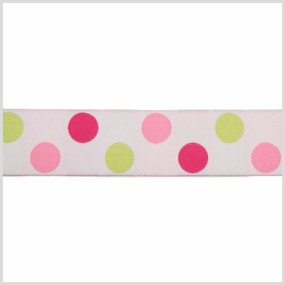 Jacquard | White/Fuchsia/Green/Pink French Jacquard Ribbon Jacquard Jacquard