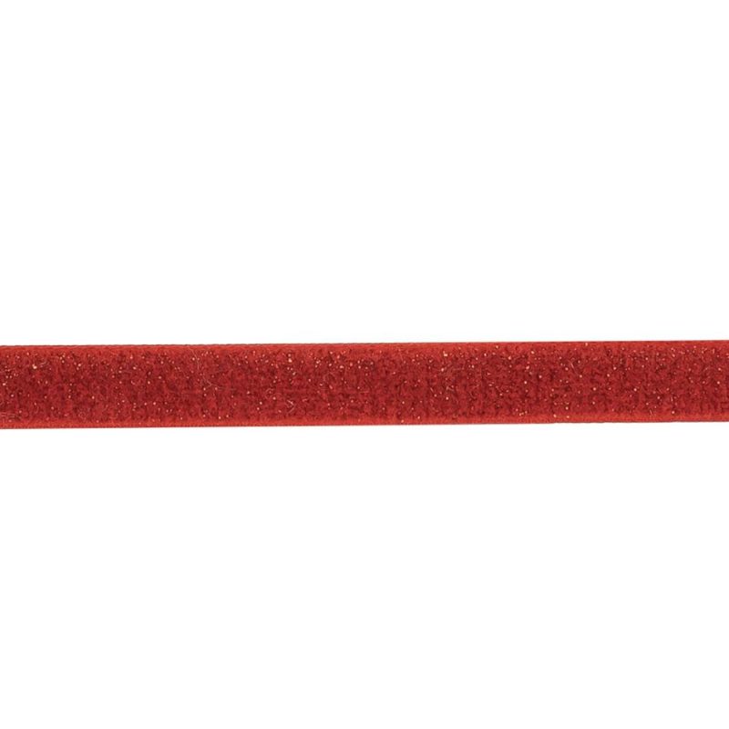 Metallic | Candy Apple Red And Ruby Glitter Velvet Trim – 0.375" Metallic Metallic