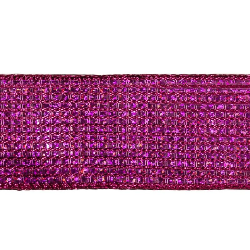 Metallic | Metallic Fuchsia Iridescent Wire Edged Ribbon – 1.5" Metallic Fuchsia