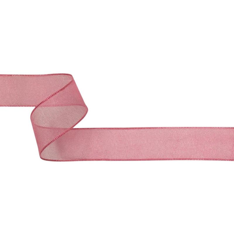 Organza | Hot Pink Shimmering Organza Ribbon With Woven Edges – 1.125" Organza Organza