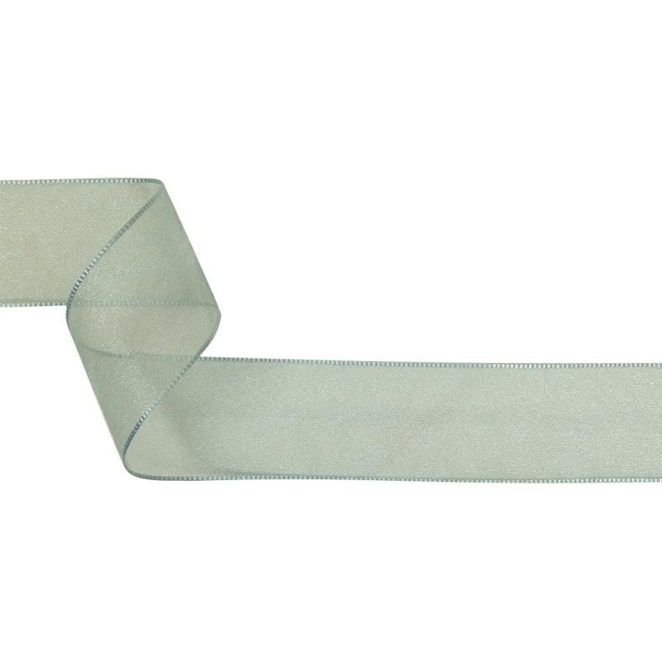 Organza | Pale Blue Shimmering Organza Ribbon With Woven Edges – 1.5" Organza Organza