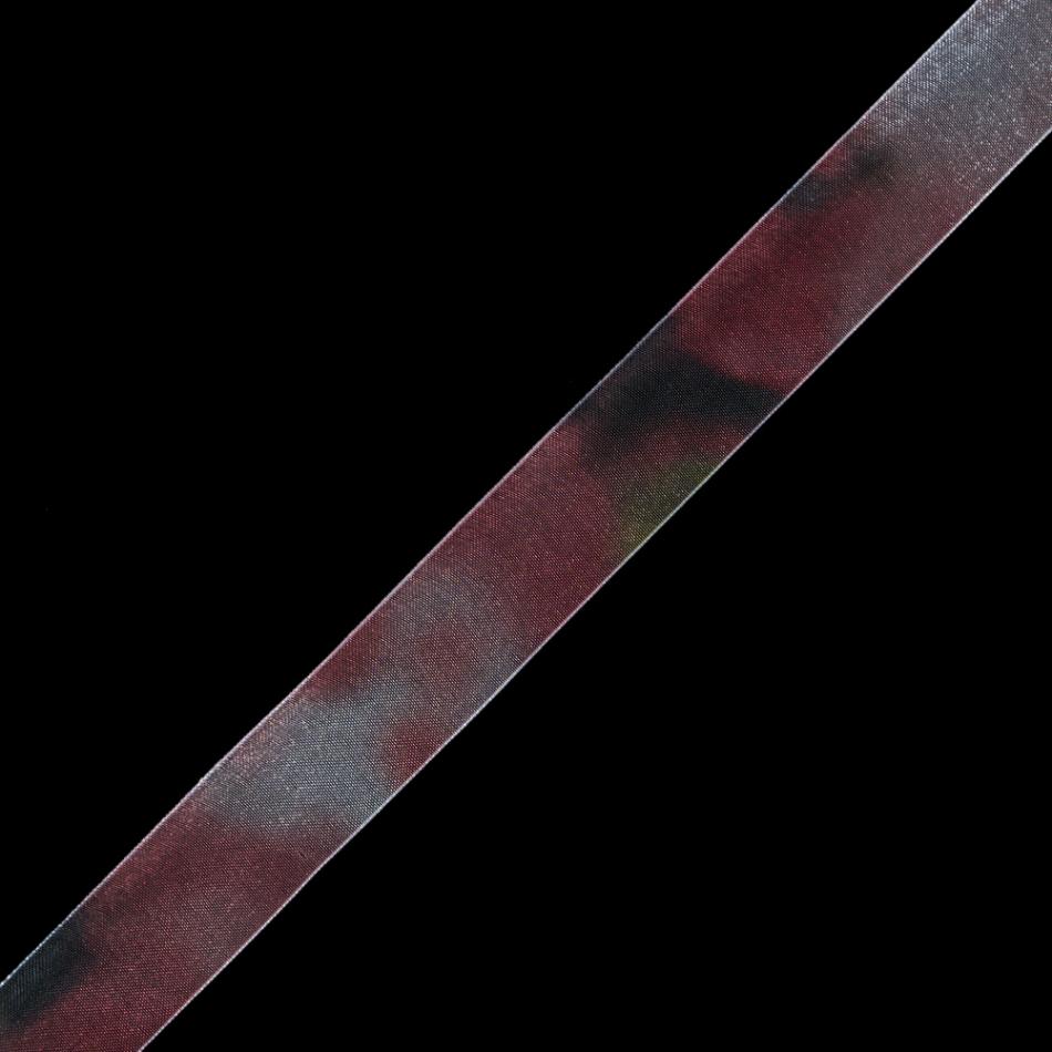 Organza | Red Tie Dye Organza Ribbon – 1" Organza Garnet Rose