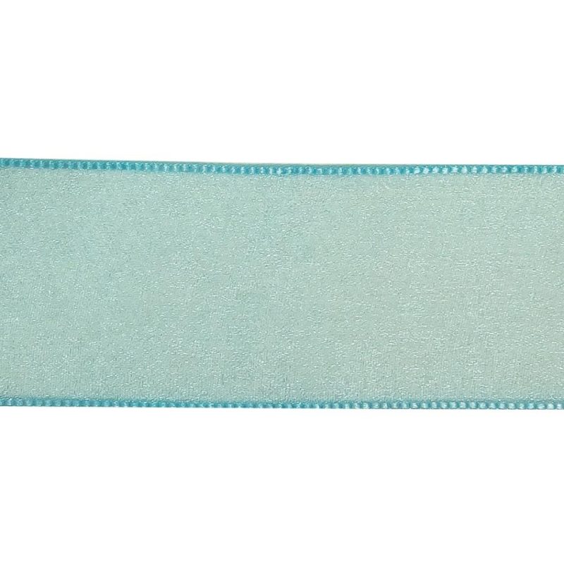 Organza | Sky Blue Shimmering Organza Ribbon With Woven Edges – 1.5" Organza Organza