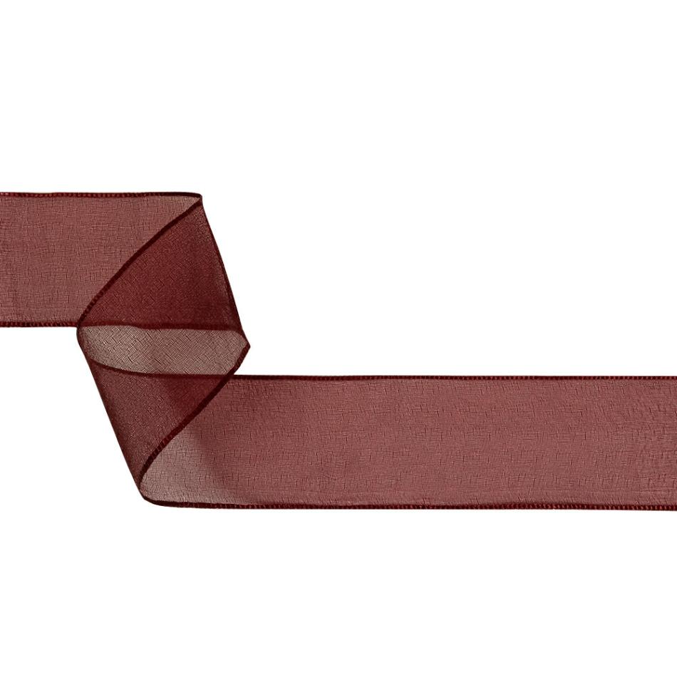 Organza | Wine Shimmering Organza Ribbon With Woven Edges – 1.5" Organza Organza