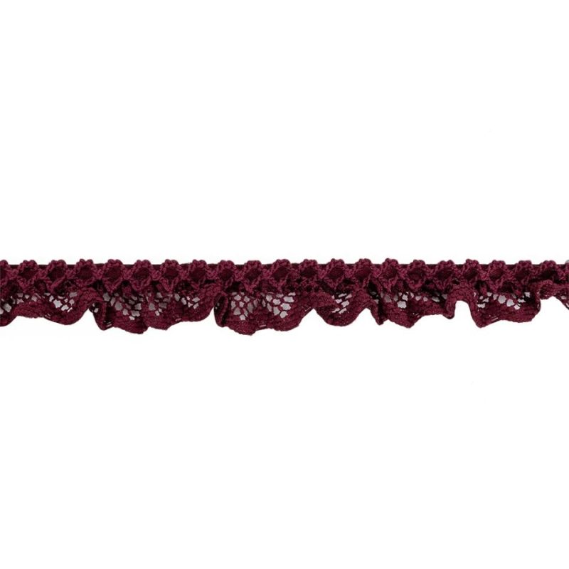 Pleated & Plisse | Wine Criss Cross Crochet Trimming – 0.625" Pleated & Plisse Pleated & Plisse