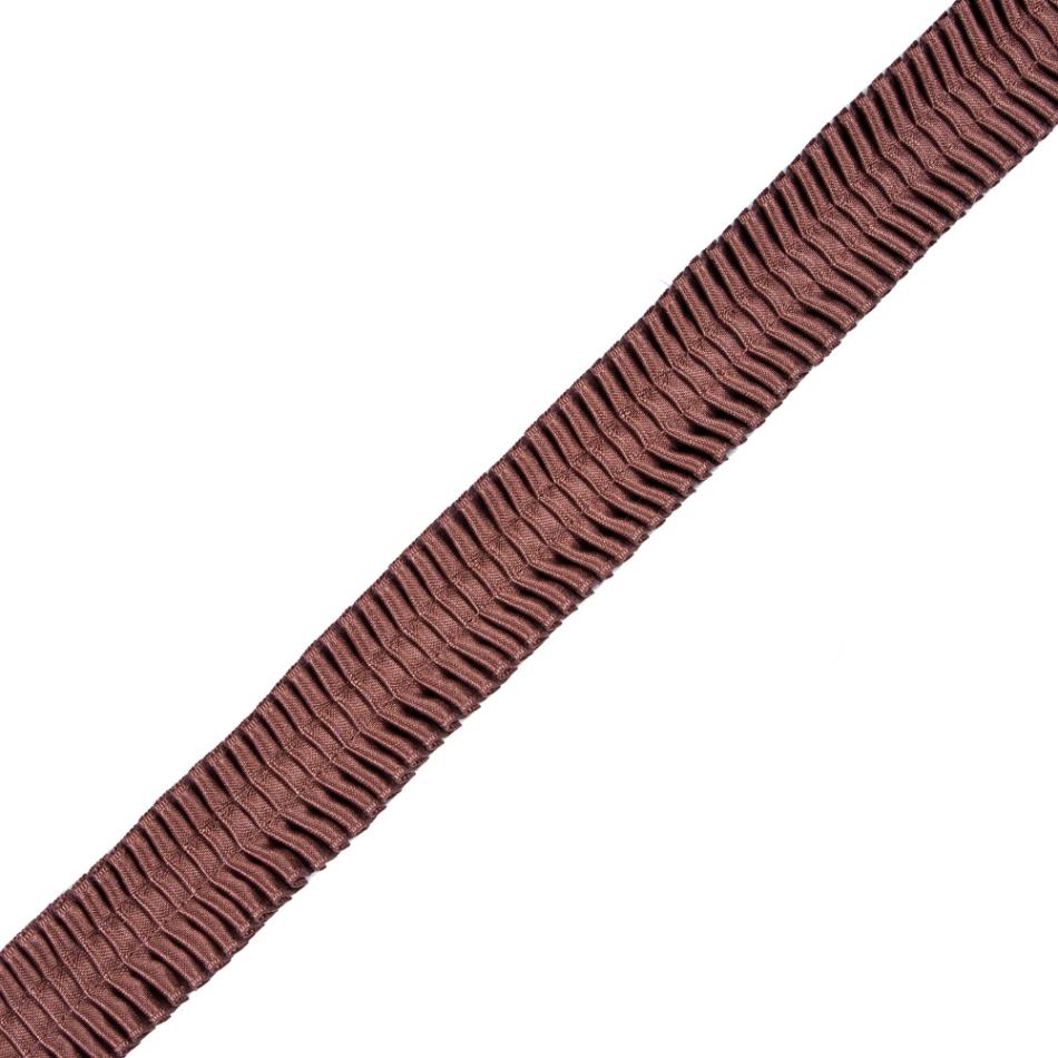 Pleated & Plisse | Brown Deep Knife Pleated Trimming – 1" Pleated & Plisse Brown