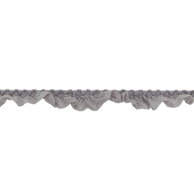 Pleated & Plisse | Mauve Shadows Criss Cross Crochet Trimming – 0.625" Pleated & Plisse Cool Gray,Mauve Shadows