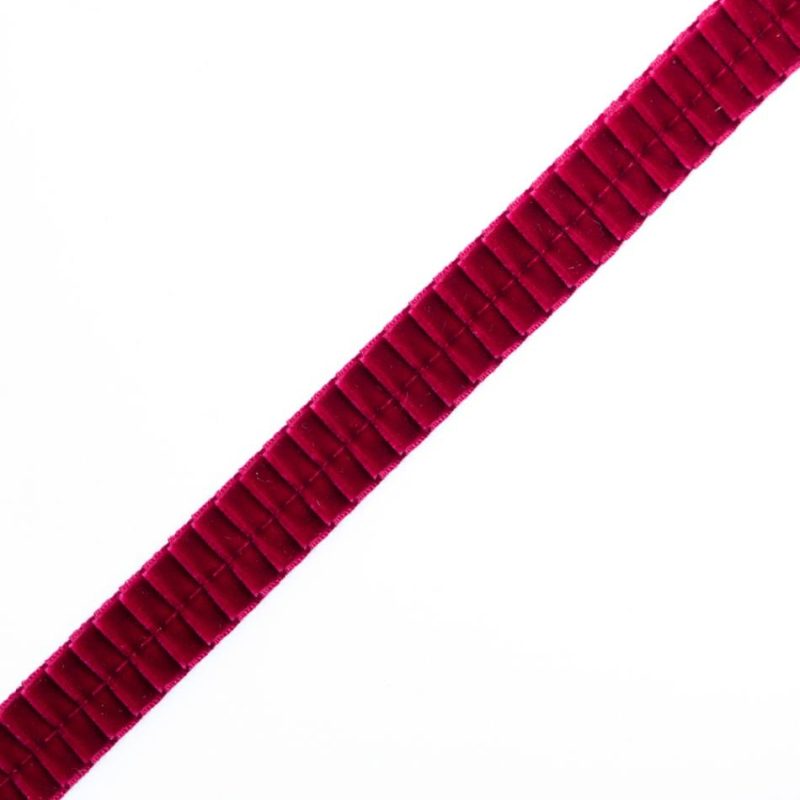 Pleated & Plisse | Wine Velvet Knife Pleated Trimming – 0.875" Pleated & Plisse Pleated & Plisse