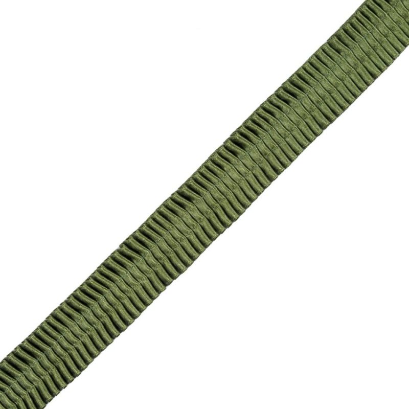 Pleated & Plisse | Green Deep Knife Pleated Trimming – 1" Pleated & Plisse Green