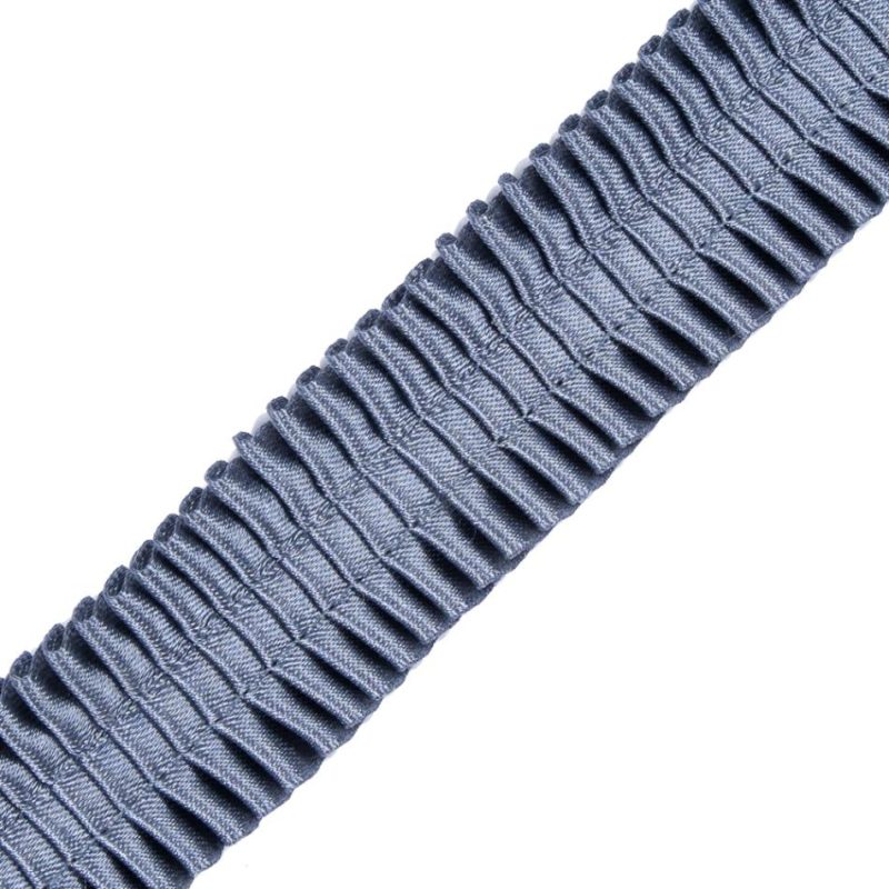 Pleated & Plisse | Charcoal Blue Deep Knife Pleated Trimming – 1" Pleated & Plisse Pleated & Plisse