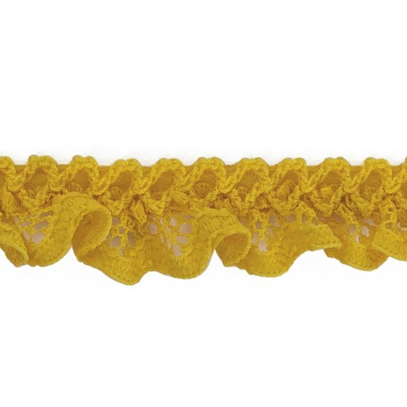 Pleated & Plisse | Sunshine Yellow Criss Cross Crochet Trimming – 0.625" Pleated & Plisse Pleated & Plisse