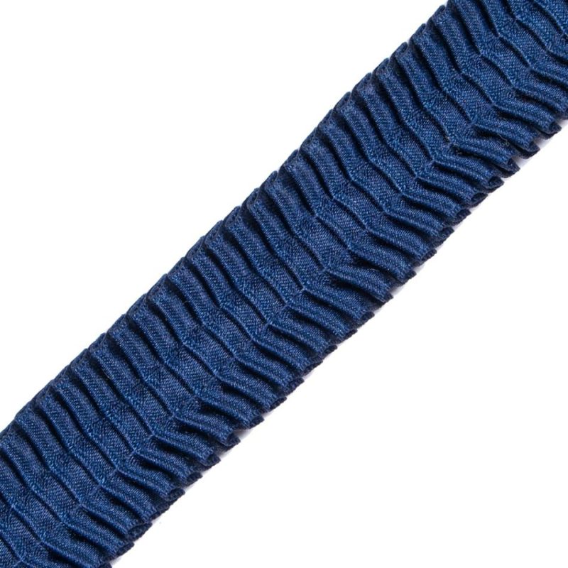 Pleated & Plisse | Navy Deep Knife Pleated Trimming – 1" Pleated & Plisse Navy