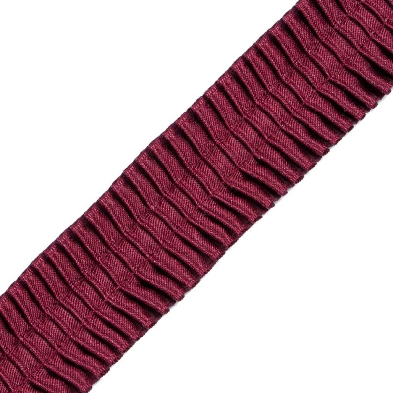 Pleated & Plisse | Wine Deep Knife Pleated Trimming – 1" Pleated & Plisse Pleated & Plisse