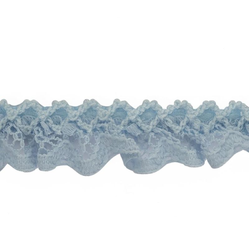 Pleated & Plisse | Baby Blue Criss Cross Crochet Trimming – 0.625" Pleated & Plisse Pleated & Plisse