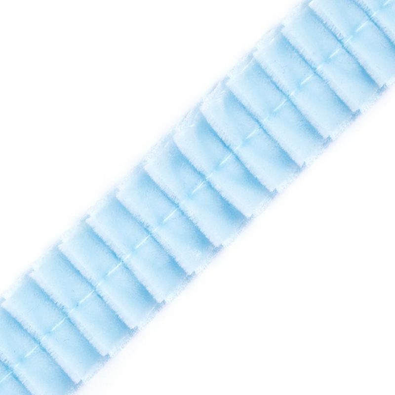 Pleated & Plisse | Sky Blue Velvet Knife Pleated Trimming – .0875" Pleated & Plisse Pleated & Plisse