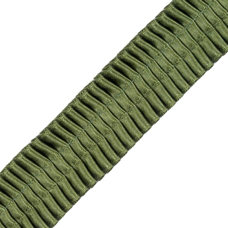 Pleated & Plisse | Green Deep Knife Pleated Trimming – 1" Pleated & Plisse Green