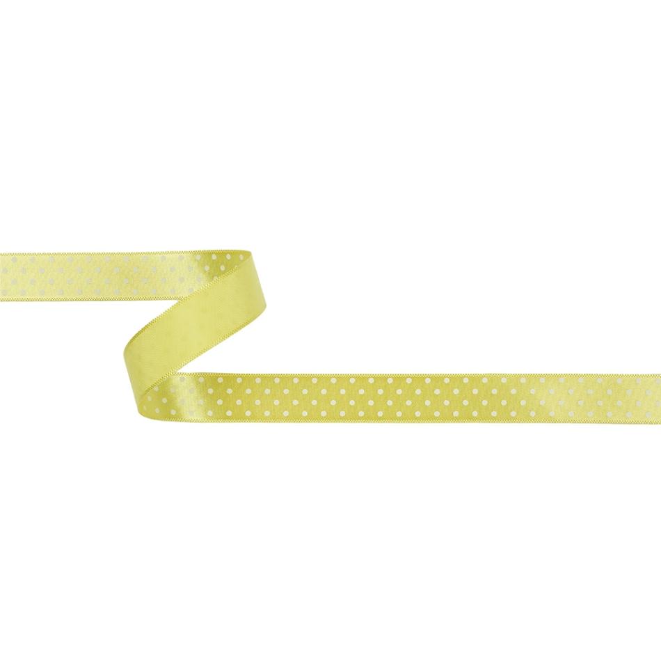 Printed | Banana And White Polka Dot Satin Ribbon – 0.625" Printed Printed