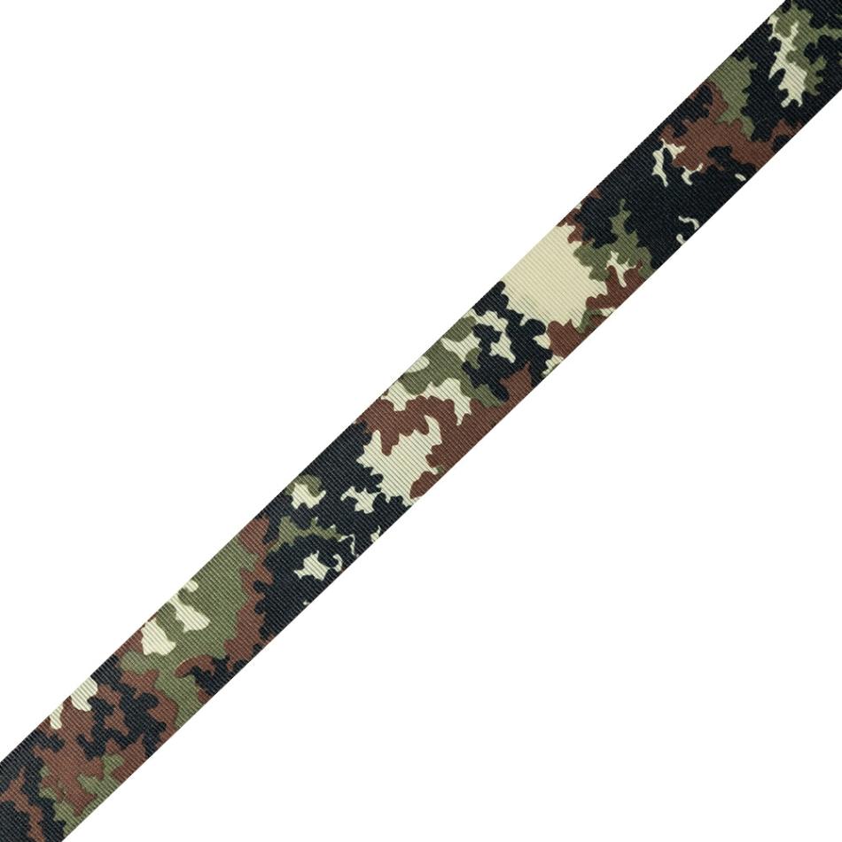 Printed | Camouflage Grosgrain Ribbon – 1" Printed Camouflage,Black Beauty