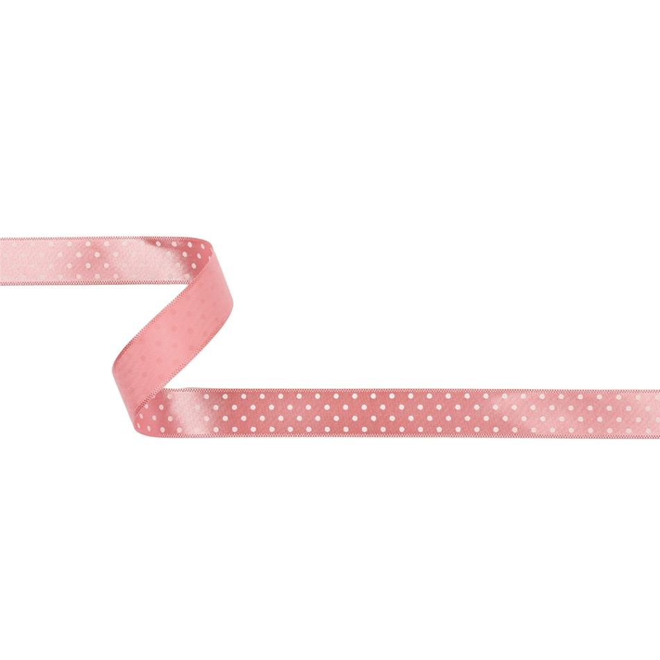 Printed | Flamingo And White Polka Dot Satin Ribbon – 0.625" Printed Printed