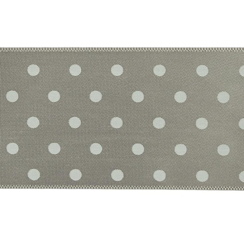 Printed | Gray And White Polka Dot Satin Ribbon – 1.5" Printed Printed