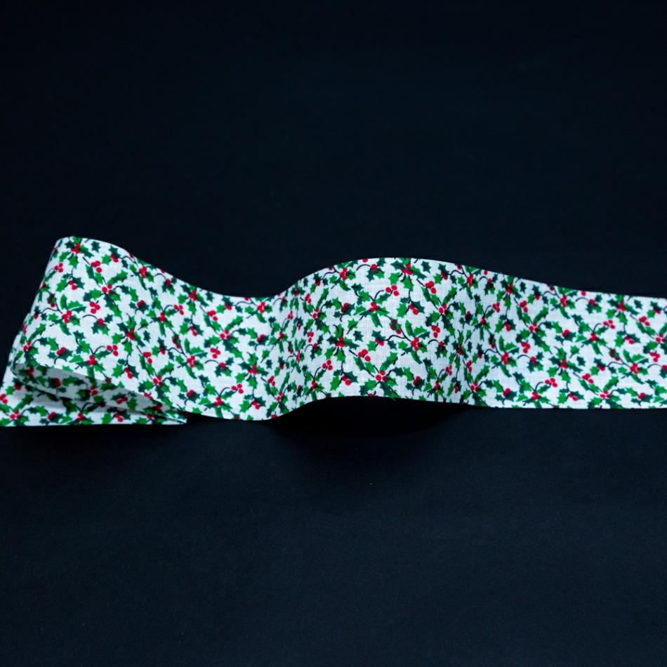 Printed | Green And White Holly Christmas Ribbon – 1.875" Printed Printed