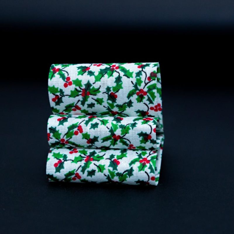 Printed | Green And White Holly Christmas Ribbon – 1.875" Printed Printed