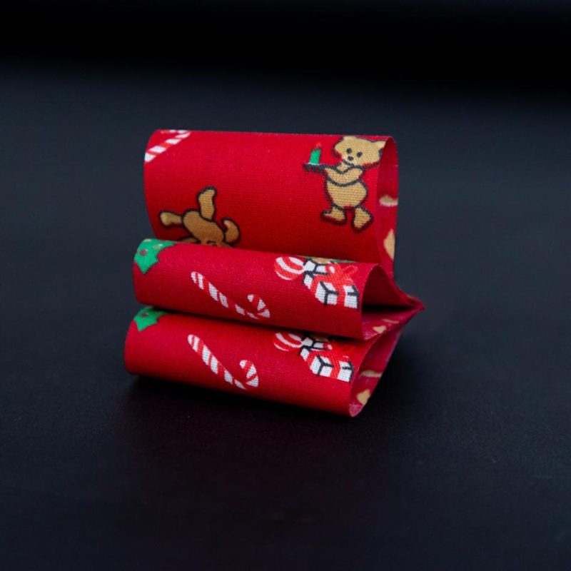 Printed | Red Teddy Bear And Christmas Tree Ribbon – 1.875" Printed Printed