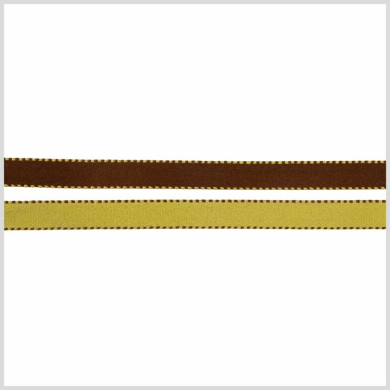 Reversible | 3/8" Green/Brown Reversible Ribbon Reversible Green,Brown