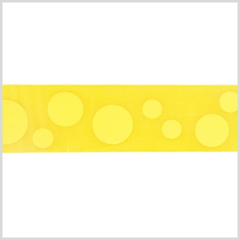 Satin | 1.5" Bright Yellow Polka Dot Satin Ribbon Ribbons Bright Yellow,Yellow