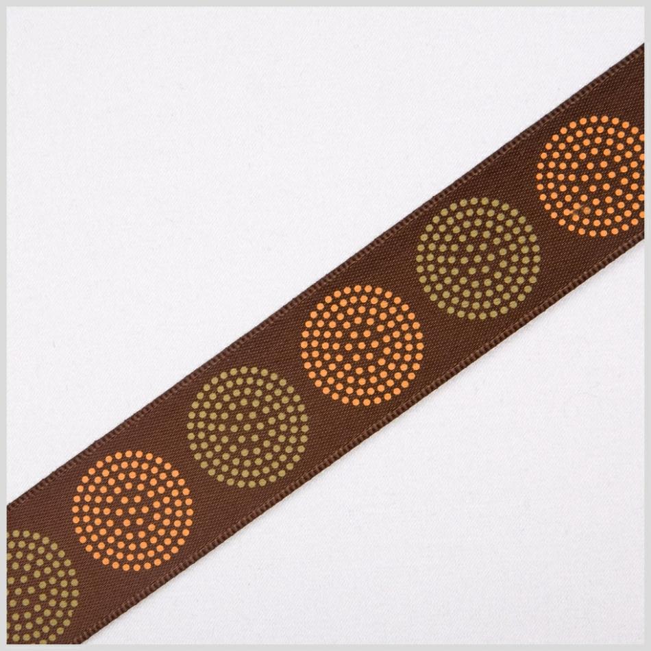 Satin | 1.5" Brown Printed Satin Ribbon Ribbons Brown