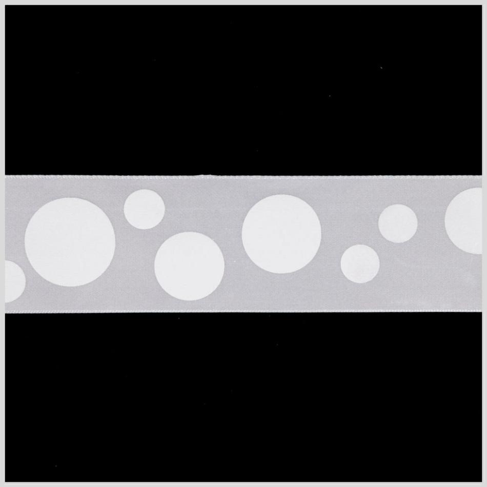 Satin | 1.5" Millennium Silver Polka Dot Satin Ribbon Ribbons Millenium Silver